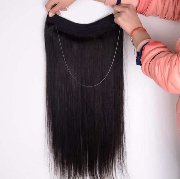 Micro Loop Feave Weave Bundles 1 шт. Flip Легкая рыба Линия # 1В # 2 # 4 # 6 # 8100G 100% реальных волос наращивания волос