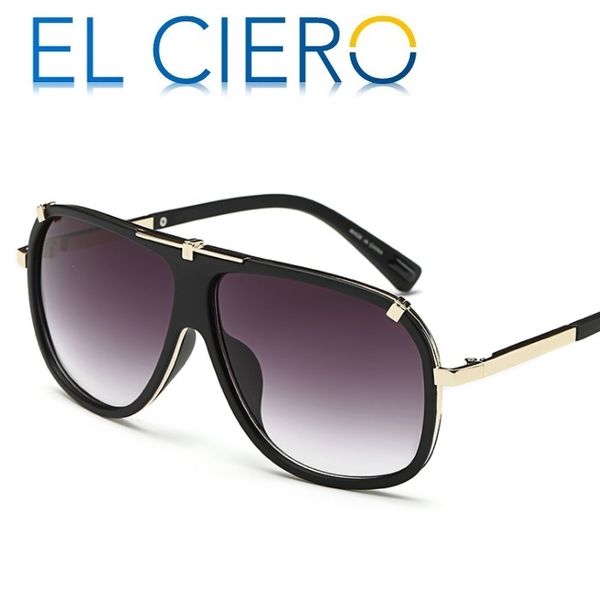 

el ciero designer sunglasses for men & women 2017 modern flat pilot glasses classic stylish shades uv400 protection, White;black