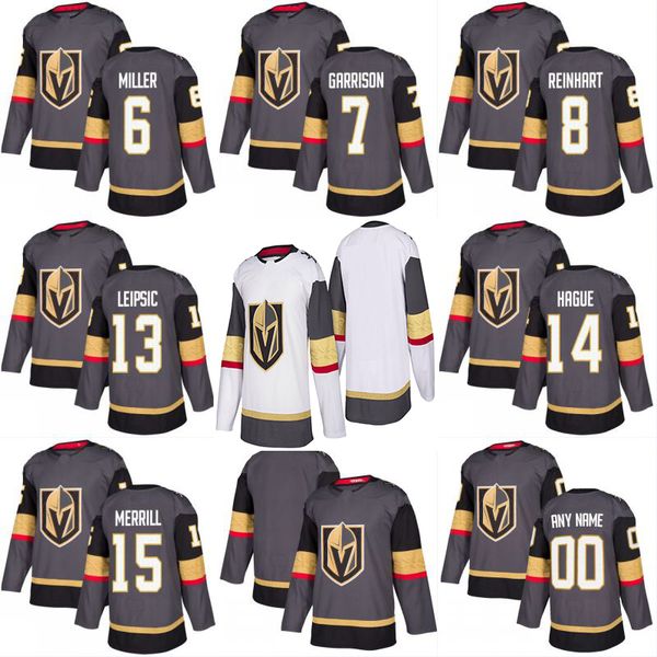 

2017-18 New Season 6 Colin Miller 7 Jason Garrison 8 Griffin Reinhart 13 Brendan Leipsic Vegas Golden Knights Custom Hockey Jerseys