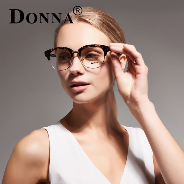 

wholesale- donna new prescription eyewear frames union club master half metal black gold for men womens eyeglass frame 52mm dn07, Silver