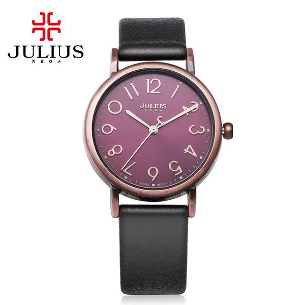 2017 JULIUS Quartz Brand Lady Orologi da donna Luxury Antique Square Abito da polso in pelle Orologio da donna Relogio Feminino Montre