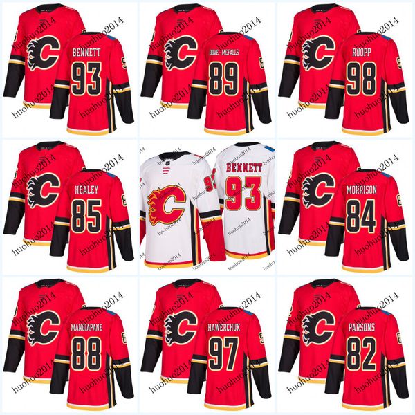 

Calgary Flames Jerseys Mens' 2017-2018 Season 82 Tyler Parsons 84 Brad Morrison 85 Josh Healey 88 Andrew Mangiapane Hockey Jerseys