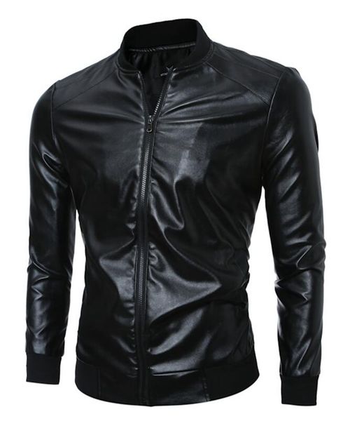 

man the spring autumn period the han edition of the new trend of fine personality pure color big yards short leather coats 6699 /m - 2, Black