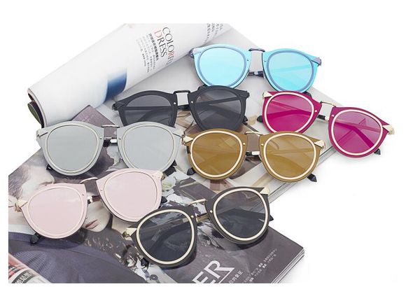

new arrival streetwear 7 colors uv400 big frame metal fashion arrow sunglasses fashion accessories women female popular men's glasses 8, White;black