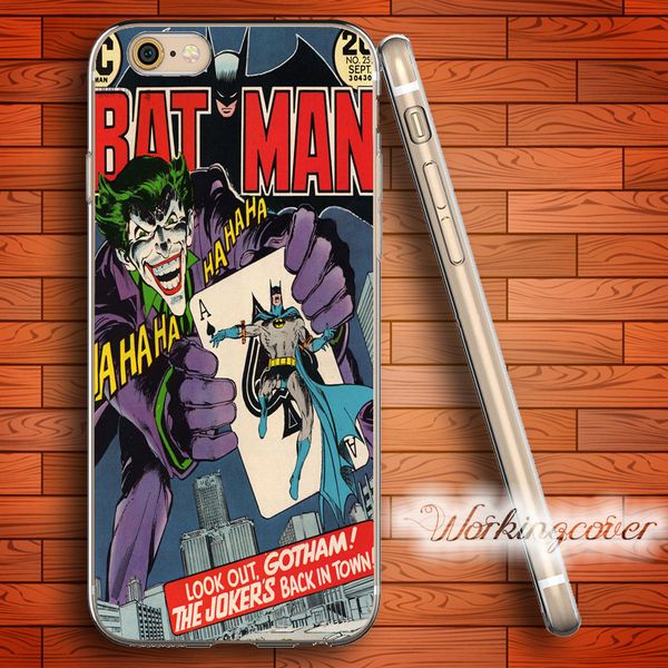 

capa joker and batman soft clear tpu case for iphone 6 6s 7 plus 5s se 5 5c 4s 4 case silicone cover