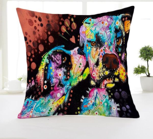 

halloween christmas american cartoon dog printed pillowcase creative hand painted cushion decorative pillow cushion throw pillow case