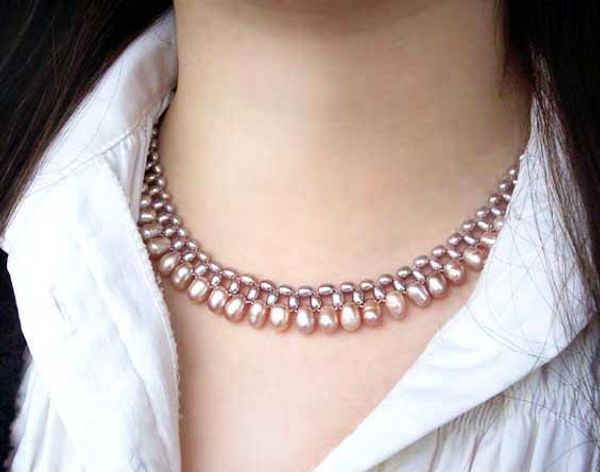 

Тройной нити жемчужное ожерелье 18 дюймов длиной , Застежка стерлингового серебра