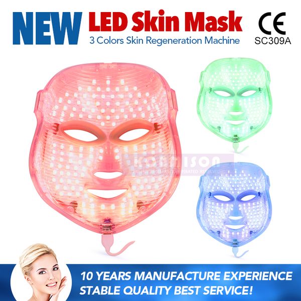 

2017 new arrival rechargeable led light therapy mask 3 pn colors led facial mask for skin care wrinkle removal speckle removal