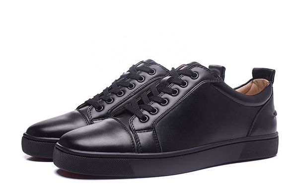

2017new men's flat black calf genuine leather casual shoes women's low lace-up flat sneakers,size 36-46