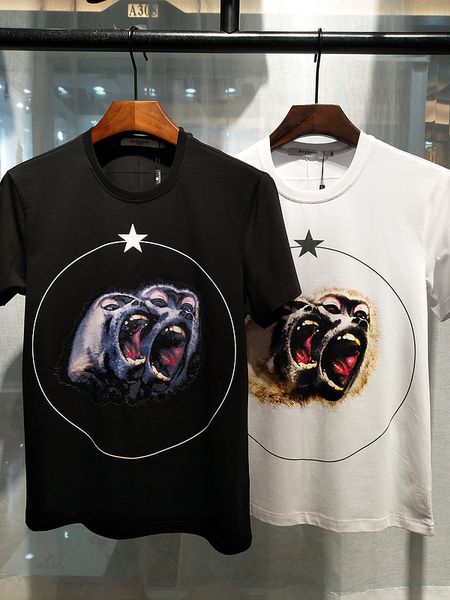 

Cool Men Printed T-Shirt SHORT SLEEVE COTTON T-SHIRT CREW NECKLINE JUMPER NEW 2017 Black White SIZE M-XXL