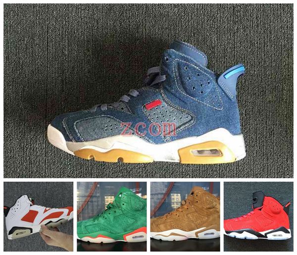 

2018 Gatorade 6 Denim NRG Jeans Blue Black White Men Basketball Shoes 6s Mens Trainers Zapatos Sneakers Chaussures Size 7-13