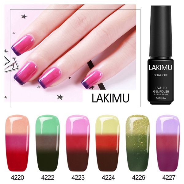 

lakimu thermal gel lacquer temperature change uv gel manicure decorations for nail art and semi permanent polish all for nail, Red;pink