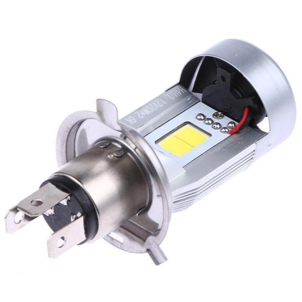 

durable 1pcs h4 20w 2000lm cob led hi / lo beam motorcycle headlight front light bulb stainless steel motorbike white head lamp