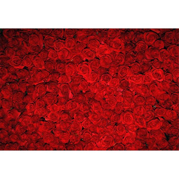 Digital Printed Red Roses Backdrop for Photography Valentine's Day Flowers Wall Wedding Birthday Party Photo Booth Background