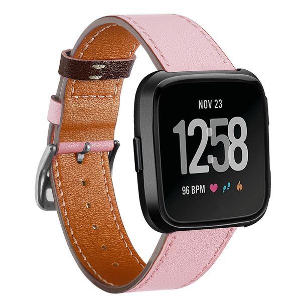 

crested leather strap for versa watch band replacement wristband bracelet bands versa smart watch accessories, Black;brown