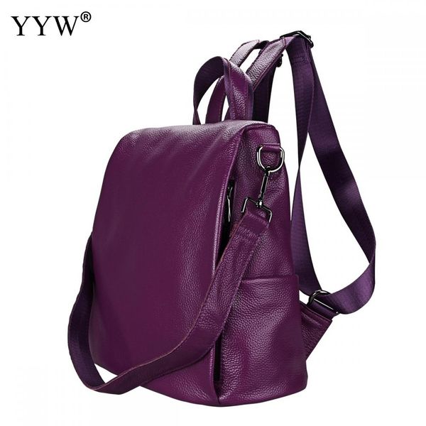 

pu leather multifunction backpack durable straps casual knapsack large capacity softbag shoulder bags women men