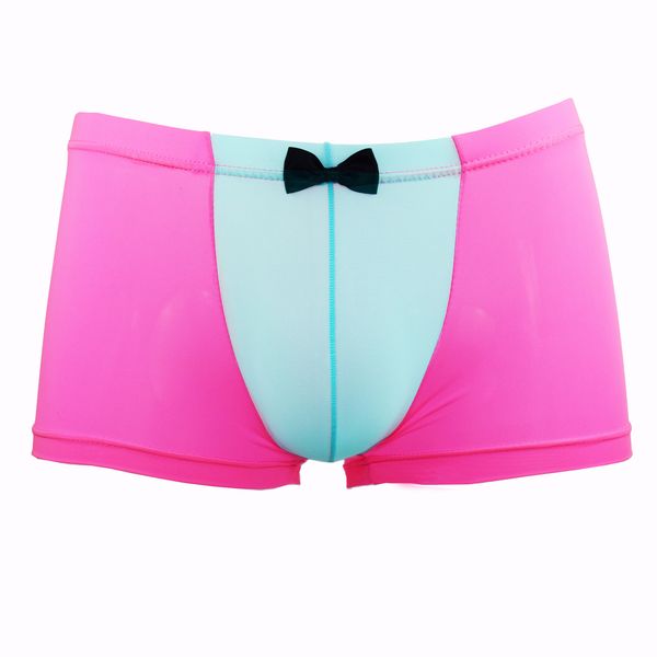 

#b151 wholesale men's underwear lingerie extra-thin ice silky boxers underpants panties cucas, Black;white