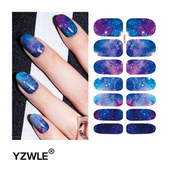 

yzwle 1 sheet water transfer nails art sticker manicure decor tool cover nail wrap decal (ysd078, Black