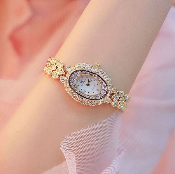

elegant oval diamond dial ladies watches girl brecelet charm watch fashion casual quartz watches waterproof bayan kol saati, Slivery;brown