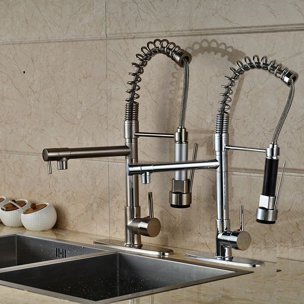Wholesale And Retail Kitchen Faucet Chrome Finish Brushed Nickel