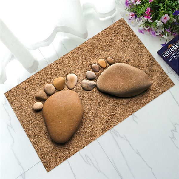 Footprint Outdoor Rubber Mat For Kitchen Water Absorption Coral