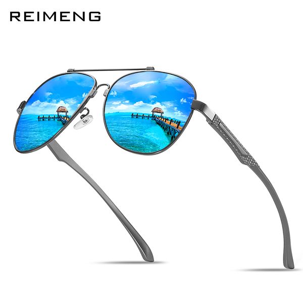 

reimeng classic desige 2018 new alloy polarized sunglasses men fashion pilot goggle eyewear driving sun glasses uv400, White;black