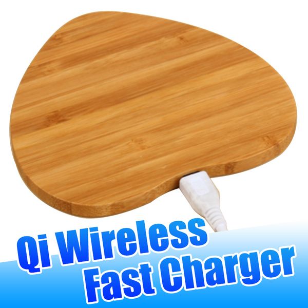

bamboo wood wireless charger pad qi fast charging pads for iphone 11 pro xs max samsung note 10 plus with retail package izeso