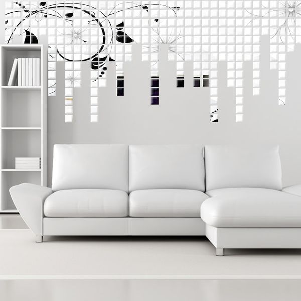 

3d стикер стены мозаика зеркало площадь зеркало стены 2*2 см диван гостиная украшения оптовая бесплатная доставка