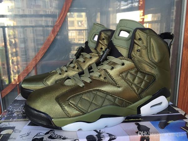 

6 basketball shoes jacket army green wheat yellow 6s men women sports sneakers shoes with box