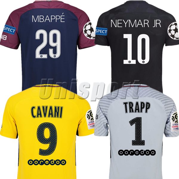 

2017 18 p g home away third occer jer ey neymar mbappe cavani futbol cami eta football germain hirt aint kit pari maillot