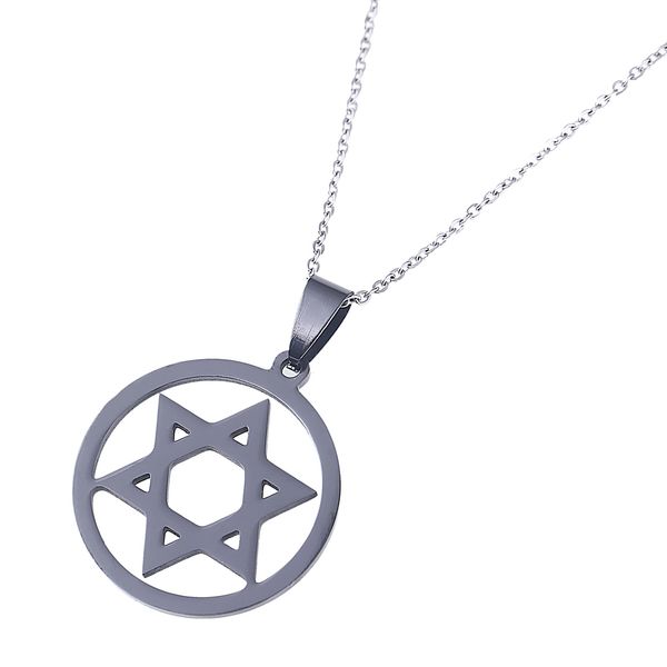 

hexagram pendant necklace jewelry magen david necklace black silver color jewish star jewelry