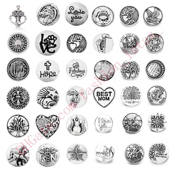 

36 style noosa alloy snap jewelry buttons diy snap fit 18mm snap bracelets bangles