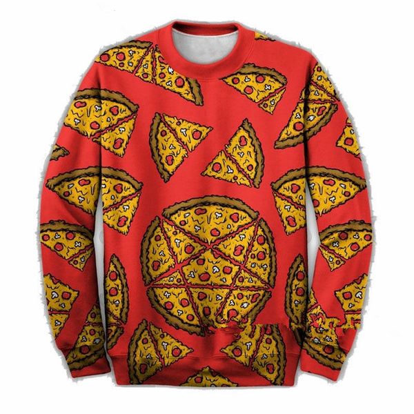 

новое прибытие мода вкусная пицца преданные поклонники мужчины / женщины смешные 3d печатных толстовка стиль мода повседневная толстовка b39, Black