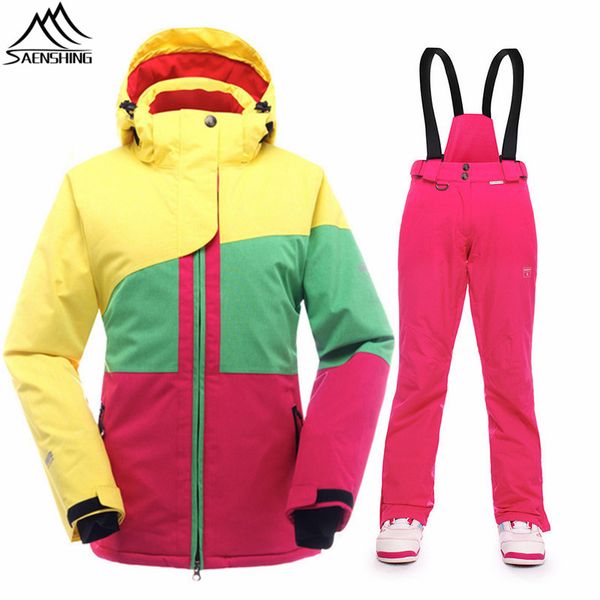 

saenshing women's ski suit girls snow jacket thicken warm waterproof winter suit female outdoor skiing and snowboarding suits