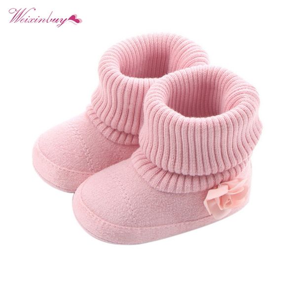 

weixinbuy baby girl shoes crib pram knitted snow boots kids newborn infant toddler super keep warm flower boots boot 0-12m, Black;grey