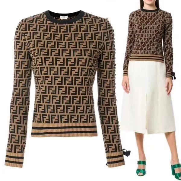 

2019 women weater pullover f letter autumn and winter quality knitting blou e weater female factory made, White;black