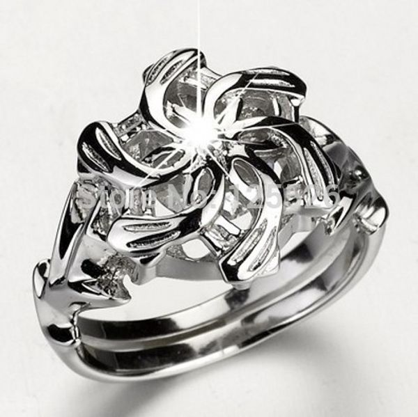 Impressionante LOTR The Galadriel Nenya Charm Stone 5A Zircon stone 925 Soild Silver Sterling Lady Wedding Ring Sz 5-11 Gift