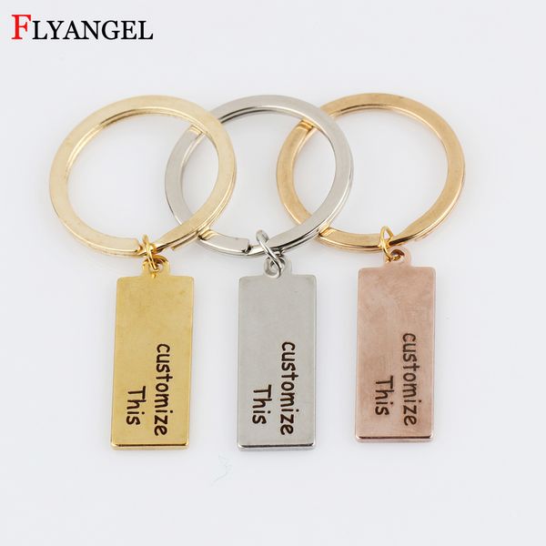 

customized personal 1pcs engraved keychain text letter key chains diy gift for women men family friends couples keyring jewelry, Silver