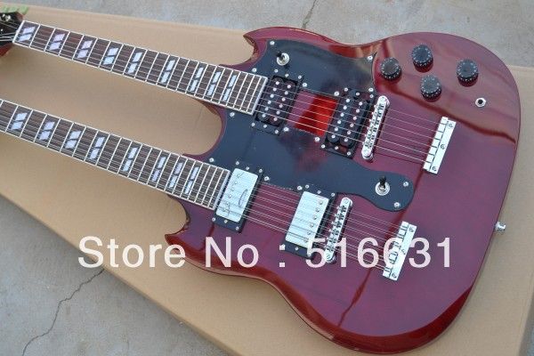 

sg 1275 double neck electric guitar double neck electric guitar in wine red