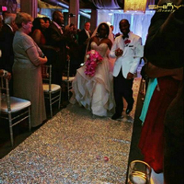 

shinybeauty silver aisles runner sequin 4ftx35ft,wedding carpet aisles runner sparkly sequin fabric footcloth (48x300-inch long