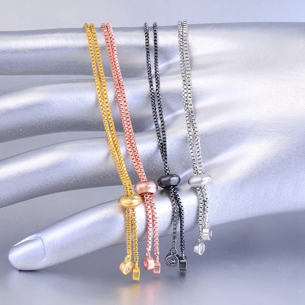 

Оптовая медь горный хрусталь браслет простая регулируемая цепь для изготовления