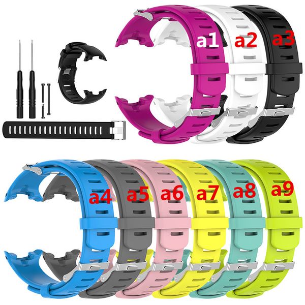 

watch accessories for suunto d4 d4i novo diving watch replacement silicone strap distribution extension belt men's strap, Black;brown
