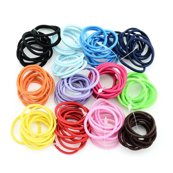 

200pcs 3cm 12 colors boutique ribbon elastic hair tie rope hair band diy handmade bows hair accessories for girls children 694, Pink