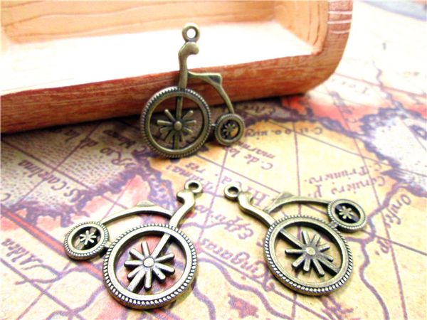 

45pcs bicycle charms-- antique tibetan bronze tone lovely bike charm pendant ,25x22mm, Bronze;silver