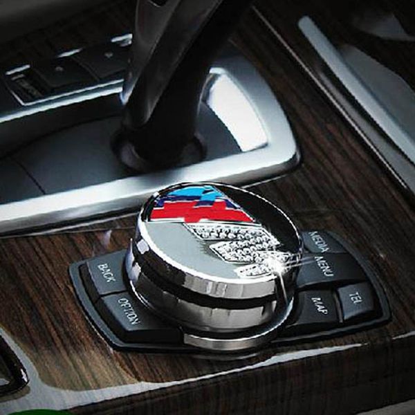 

Multimedia button knob decorative crystal stickers cover cap frame for bmw X1 X3 X5 X6 f10 f30 f15 f20 E70 E84 f1Interior Accessories