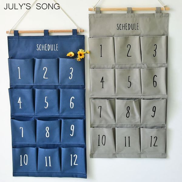 

july's song number pattern hanging storage bag wall hanging storage box sundries cowboy bags home door tool organizer
