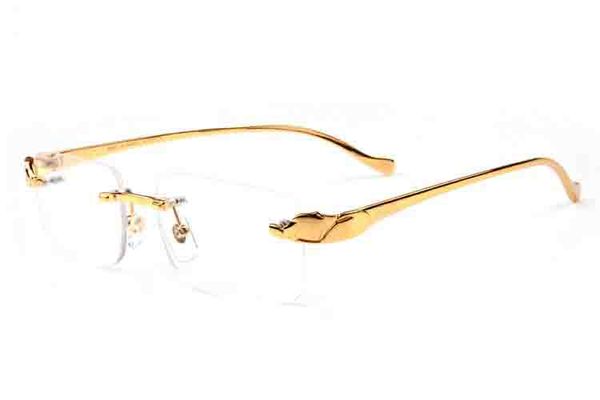 

brand designer rimless sunglasses for men womens leopard gold metal legs men women fashion buffalo horn glasses sunglasses gafas de sol, White;black