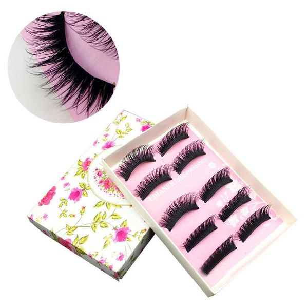 

5 пара/комплект натуральный мягкий длинные толстые ресницы 3d черный накладные ресницы набор maquiagem ручной работы накладные ресницы соста