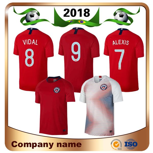 

2018 Chile Soccer Jersey 18/19 Alexis Vidal Home Away Short sleeve Soccer Shirt #7 ALEXIS #8 VIDAL #10 VALDIVIA 17 MEDEL Football uniforms