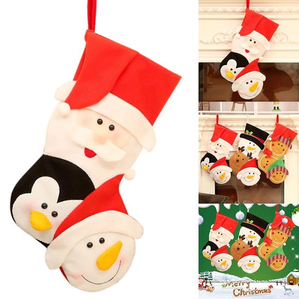 

christmas stocking cute cartoon santa claus snowman elk gift bag stocking christmas hanging
